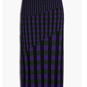 Diane Von Furstenberg Purple and Black Midi Skirt